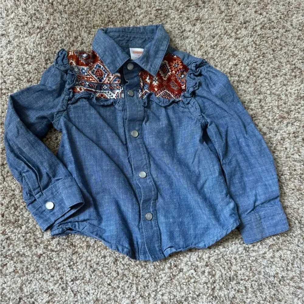 Cowboy shirt for toddler girl, size2T, Gymboree